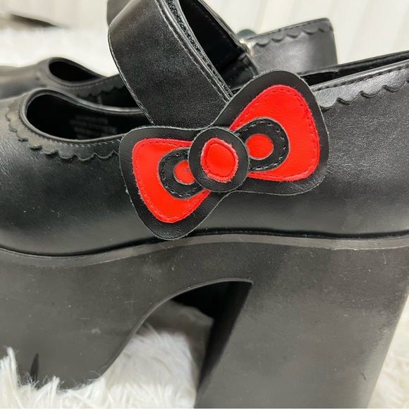 DOLLS KILL x HELLO KITTY Precious Present Faux Leather Platform Mary Janes Black - Picture 6 of 16